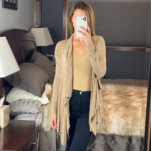 Ann Taylor Brown Open Long Sleeve Cardigan, Medium